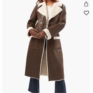 WeWoreWhat Suede Faux Fur Brown Coat